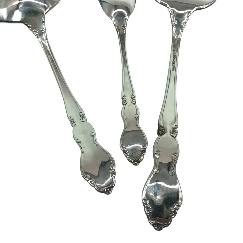 Oneida DOVER Heirloom Stainless Hostess Set of 3 Fork Gravy Ladle Sugar Spoon